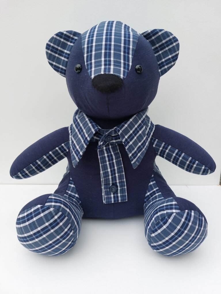 Memory Bear made from Dad's favourite checked shirt