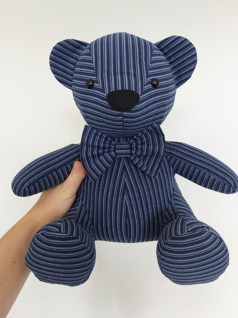 Memory bear made for a work shirt to remember Dad