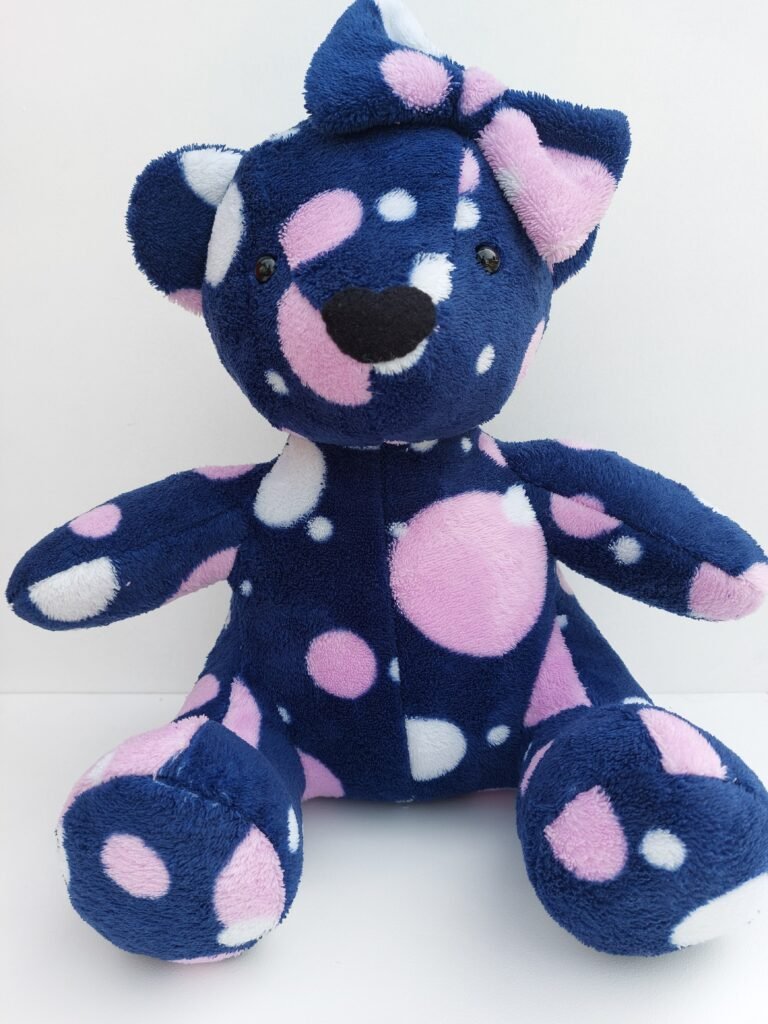 Keepsake bear made from a dressing gown from a deceased person